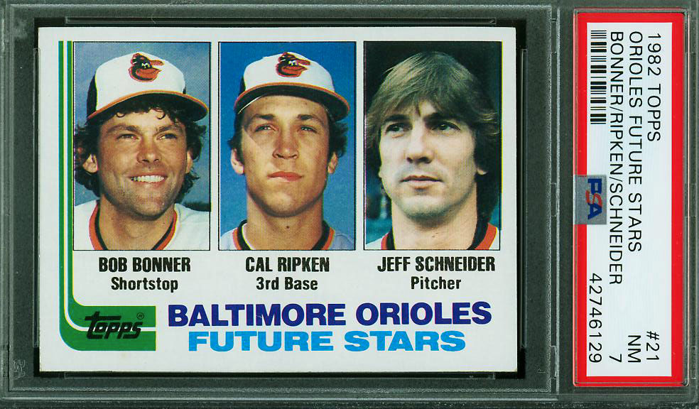 1982 Topps 21 Cal Ripken Jr HOF Rookie PSA 7