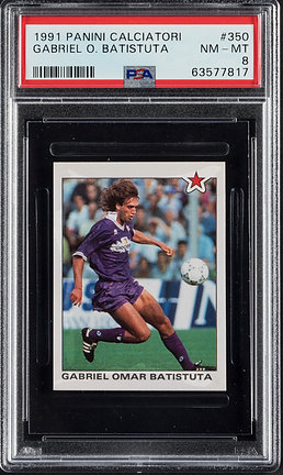 1991 Panini Calciatori #350 Gabriel Batistuta RC PSA 8