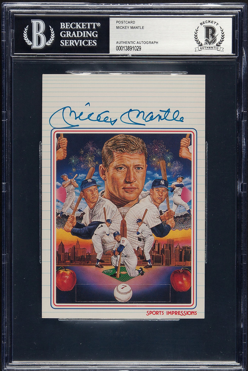Mickey Mantle Signed Sports Impressions BGS