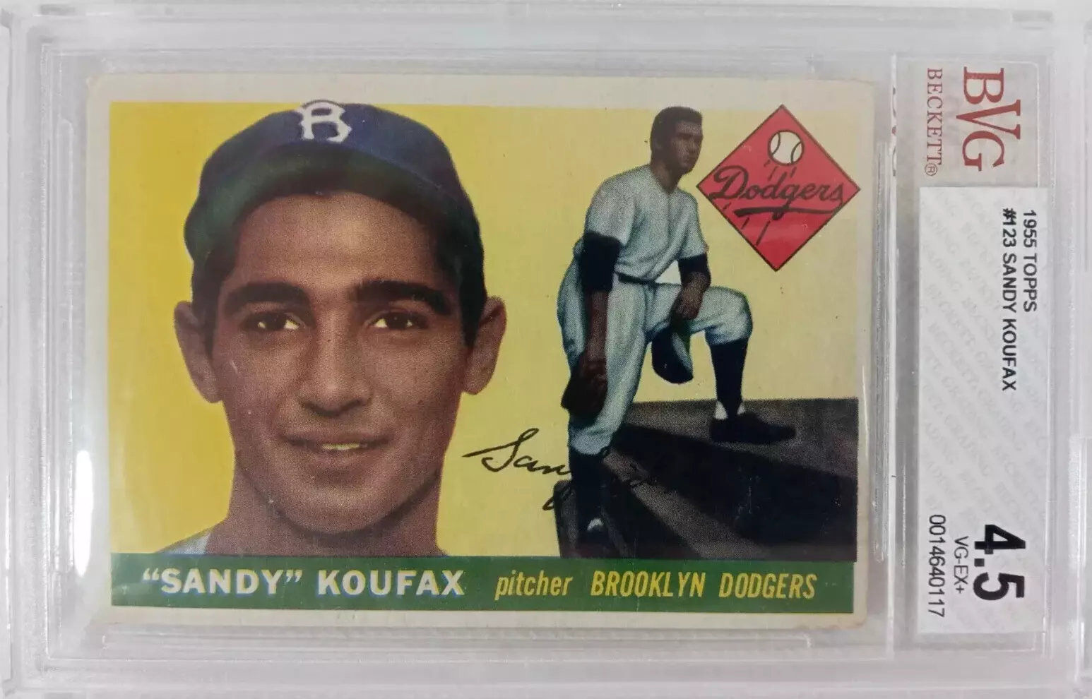 1955 Topps 123 Sandy Koufax BVG 4.5