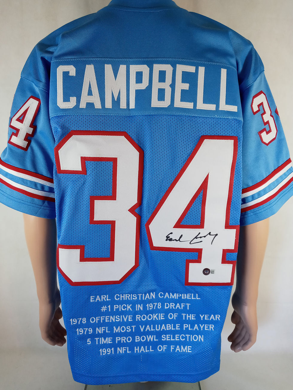 Earl Campbell Signed Jersey Beckett COA