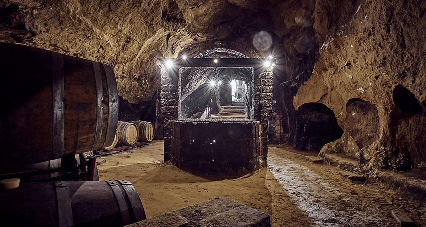 Historic underground wine cellar, highlighting how wine is woven into the town itself.