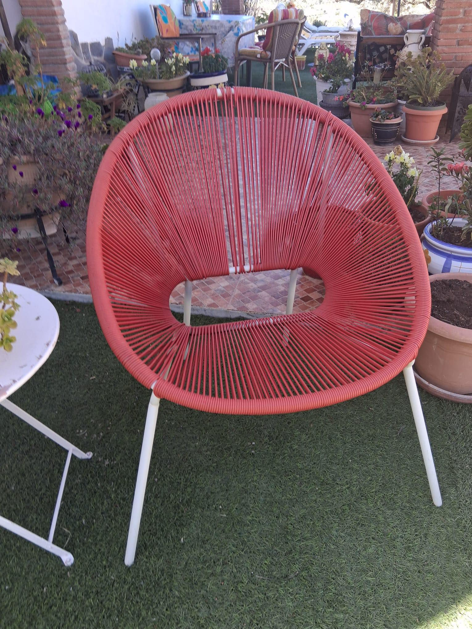 red plastic chair