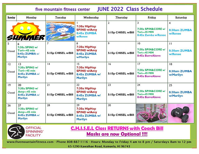 June Class Schedule june-class-schedule