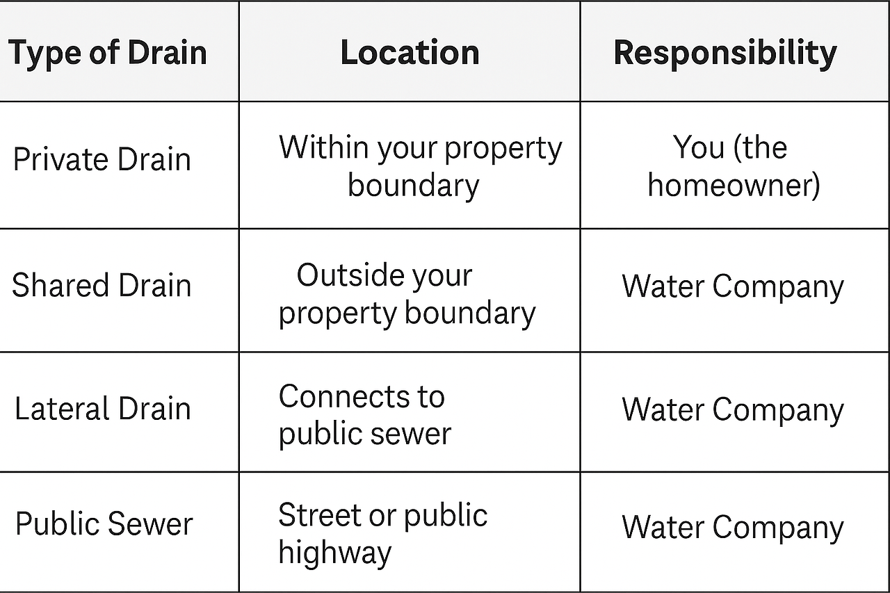 Blocked drain responsibility 