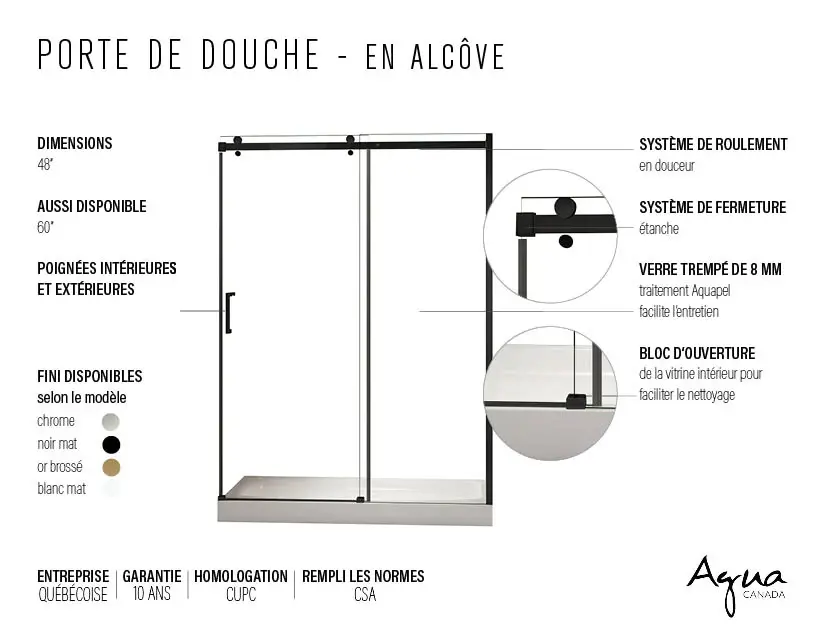 Thumbnail: CLD-60W-II Matte White Shower Door