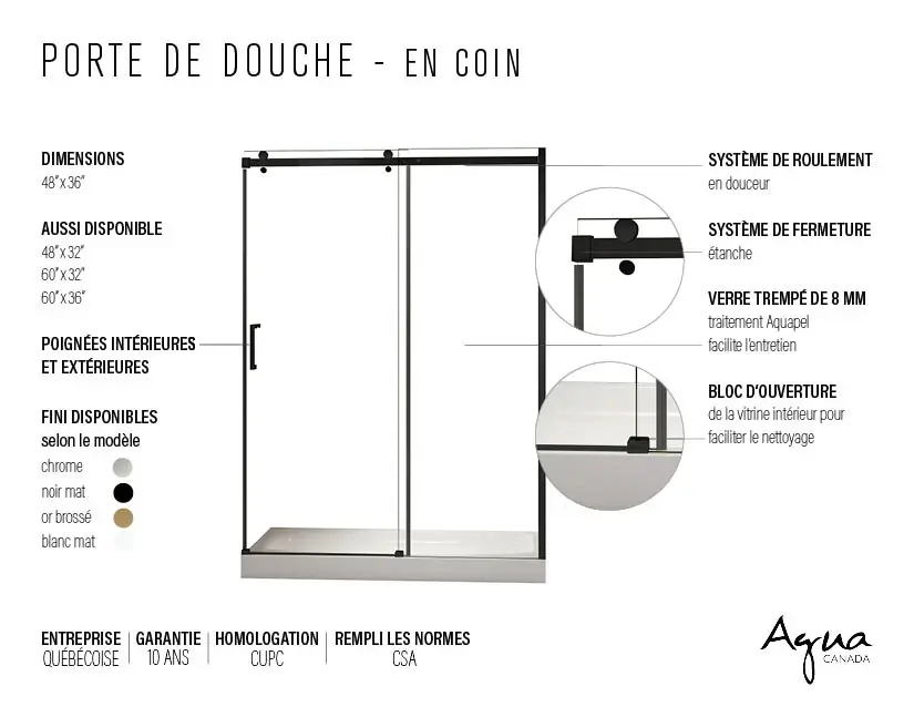 Thumbnail: CLD-60BK-II Matte Black Shower Door