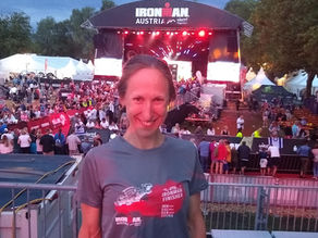 Triathlon coach Lucy Hurn at Ironman Austria