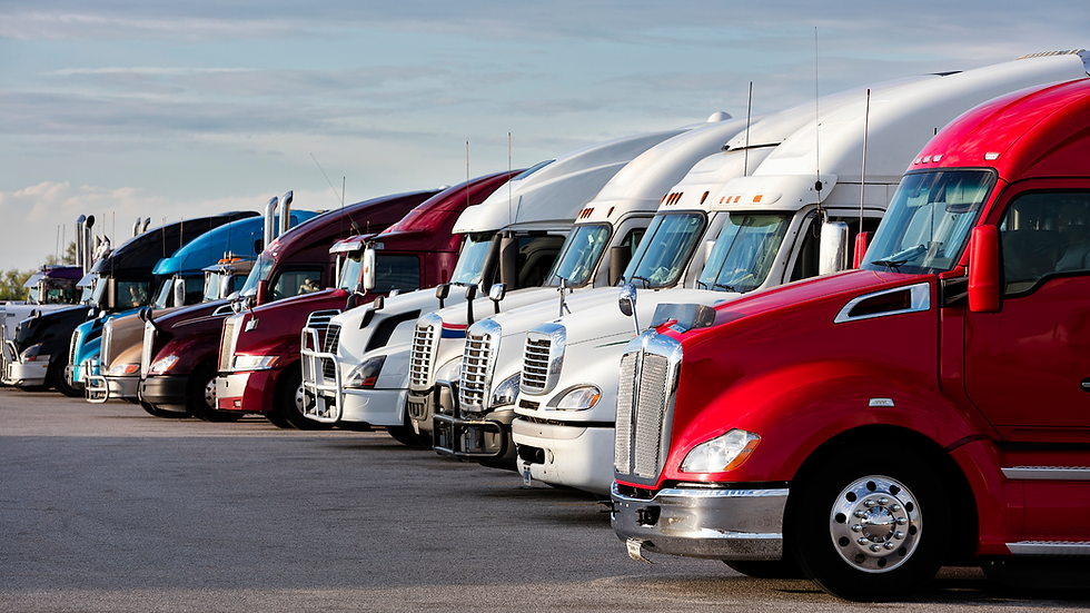 Trucks parked at a truck stop