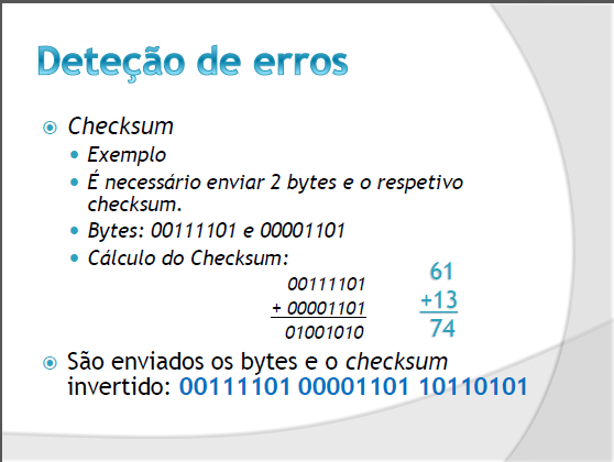 Técnicas de deteção e correção de erros em transmissão digitais