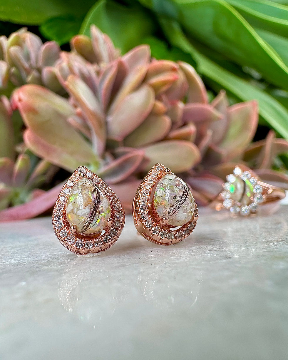 Thumbnail: Pear Halo Stud Earrings