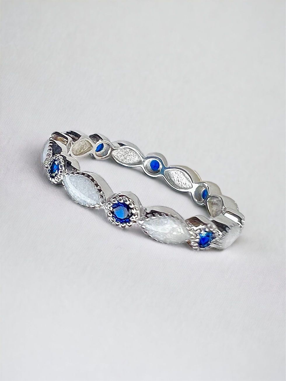 Thumbnail: 14ct Solid Gold Dew Drops Birthstone Stackable Keepsake Ring