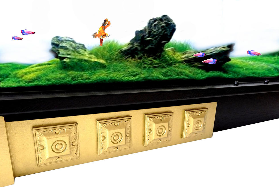 Miniature : Table Aquarium AMBASSADOR Table pour belles Soirées entre amis Bois et Verre LED