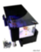 Miniature : Table Basse Aquarium design DREAM'ART Plateau Verre Noir Opaque