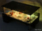 Miniature : Table Basse Aquarium design DREAM'ART Plateau Verre Noir Opaque