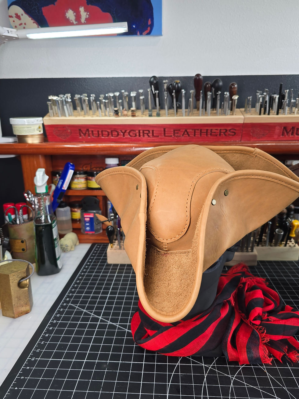 Thumbnail: Large Handcrafted Leather Pirate Hat - Perfect Fit for Adventurers ⚓️