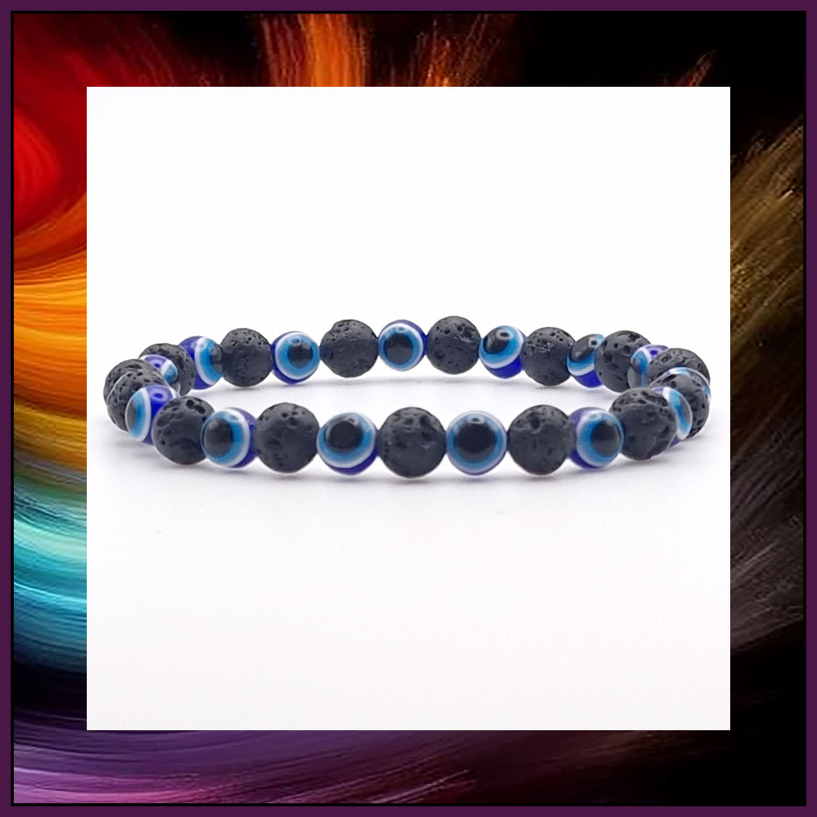 Lava Stone Evil Eye 6mm