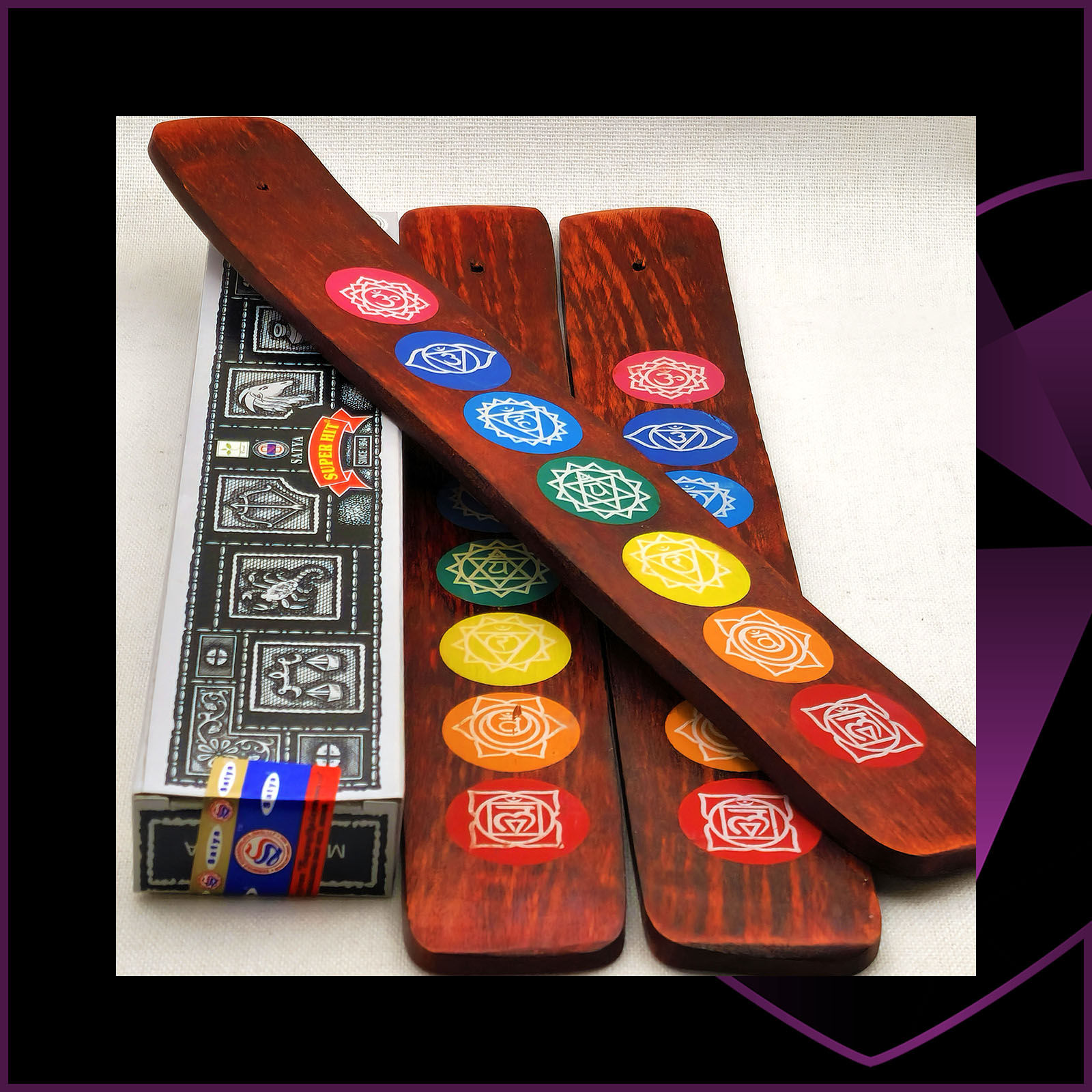 Wooden Chakra Incense Burner