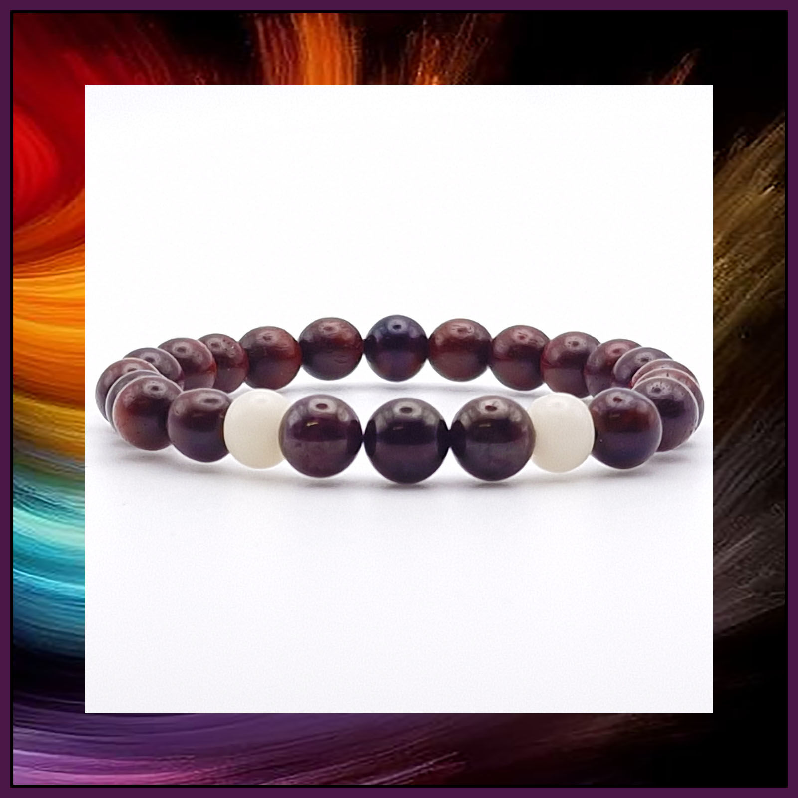 Red Sandalwood & Garnet Bracelet