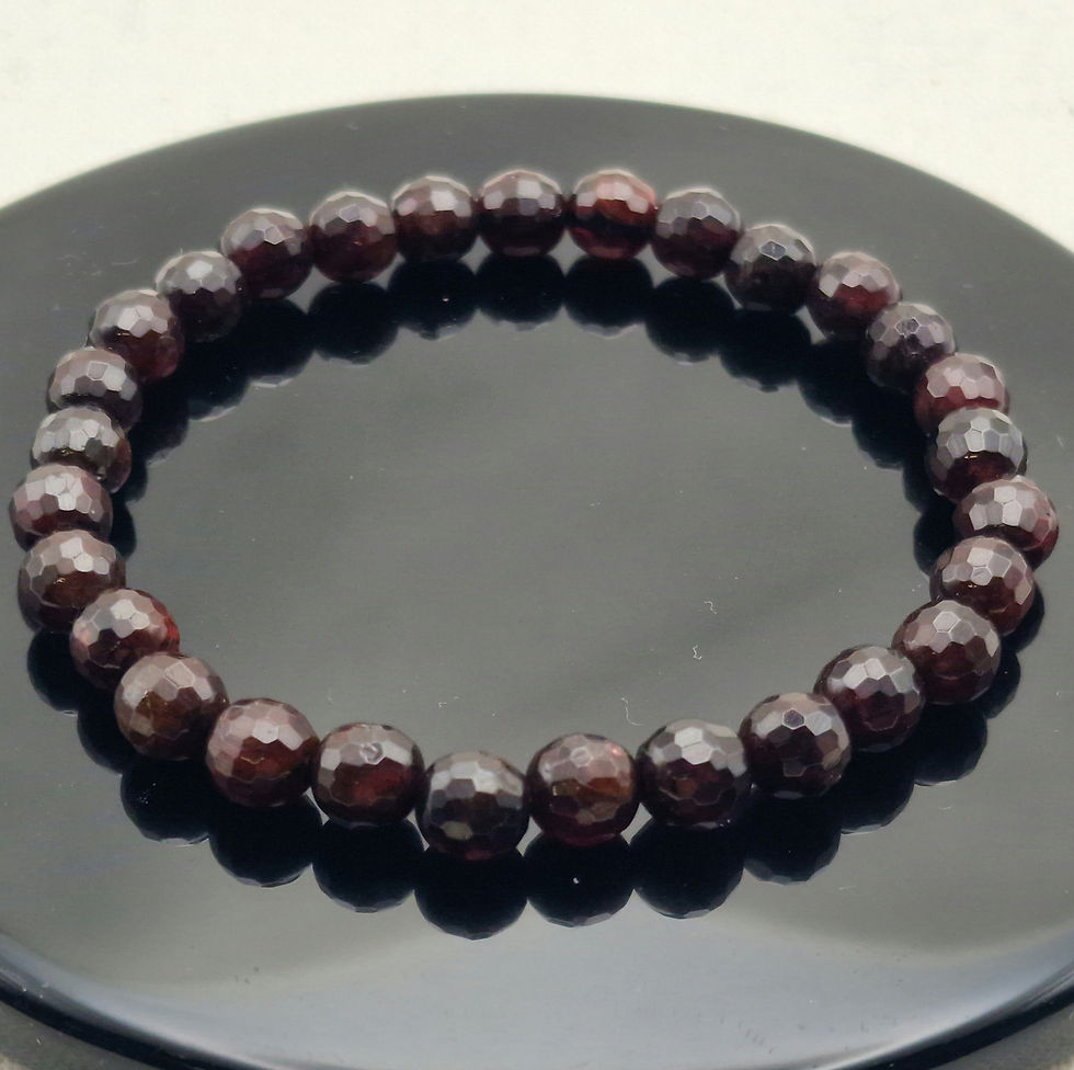 Thumbnail: Garnet Faceted Bracelet 6mm (4)