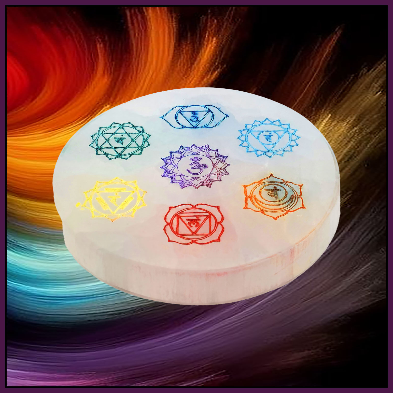 Selenite Chakra Charging Plate 10cm