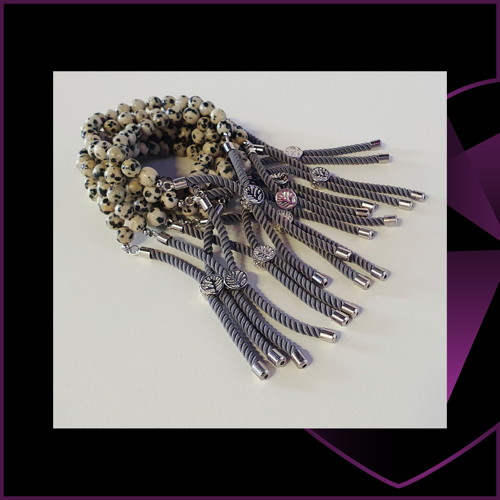 Dalmatian Jasper Silver Plated