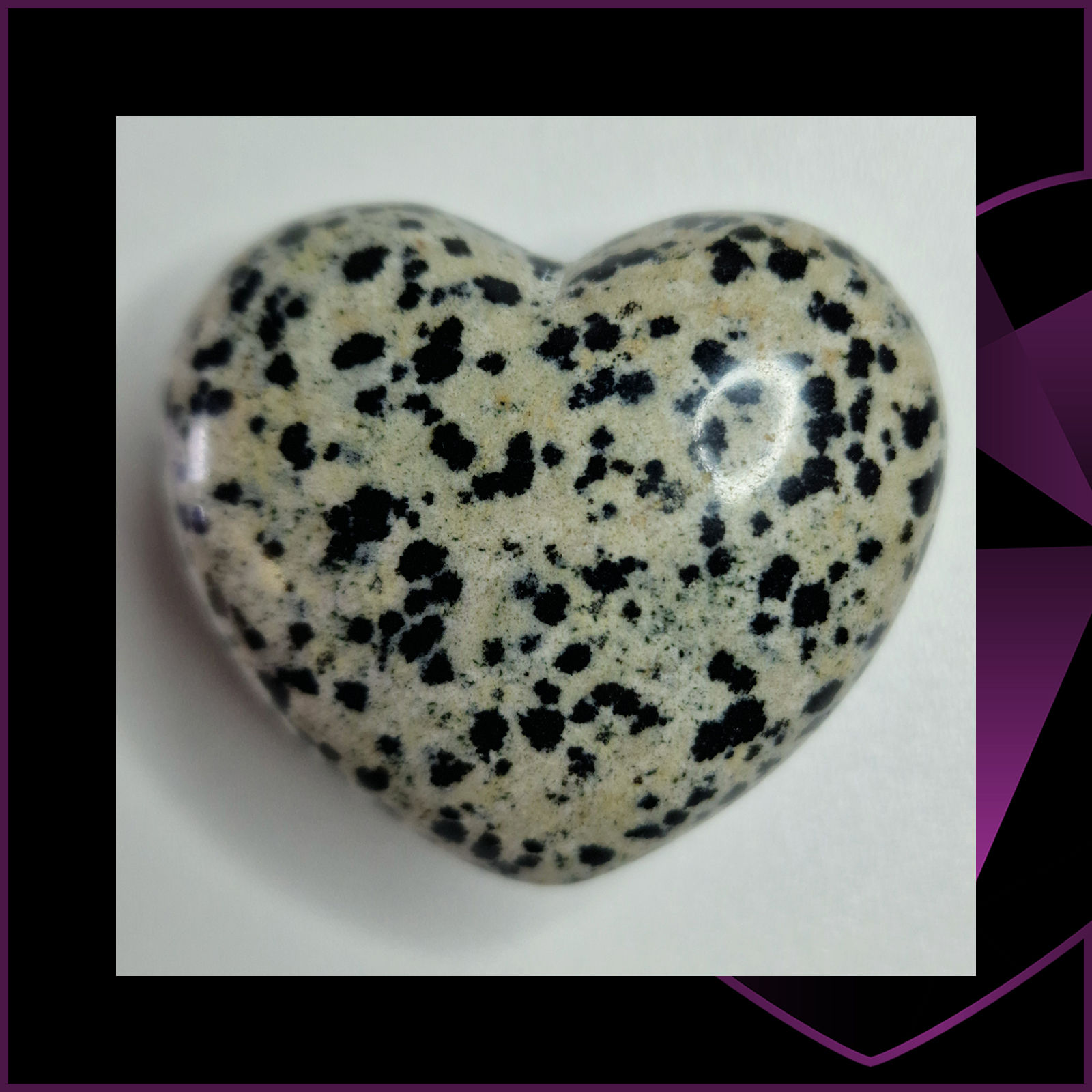 Dalmatian Jasper Heart 45mm
