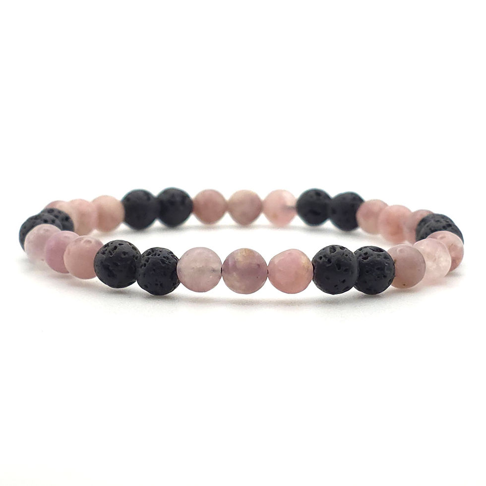 Thumbnail: Lepidolite & Lava Stone 6mm Bracelet
