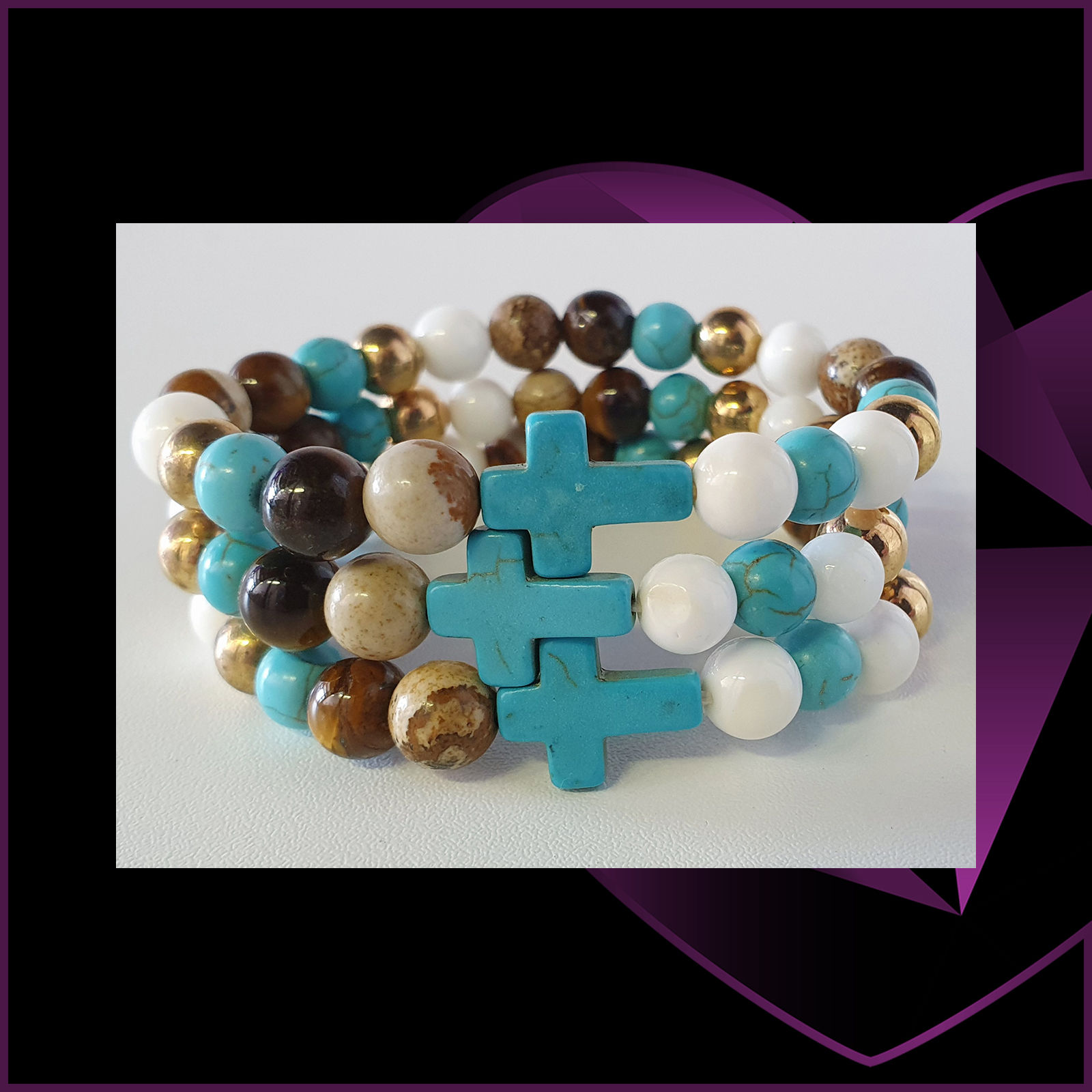 Turquoise Cross Royal Beads