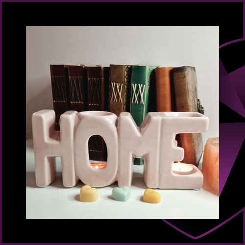 HOME Ceramic Tealight Wax Melter Pink Love Serendipity