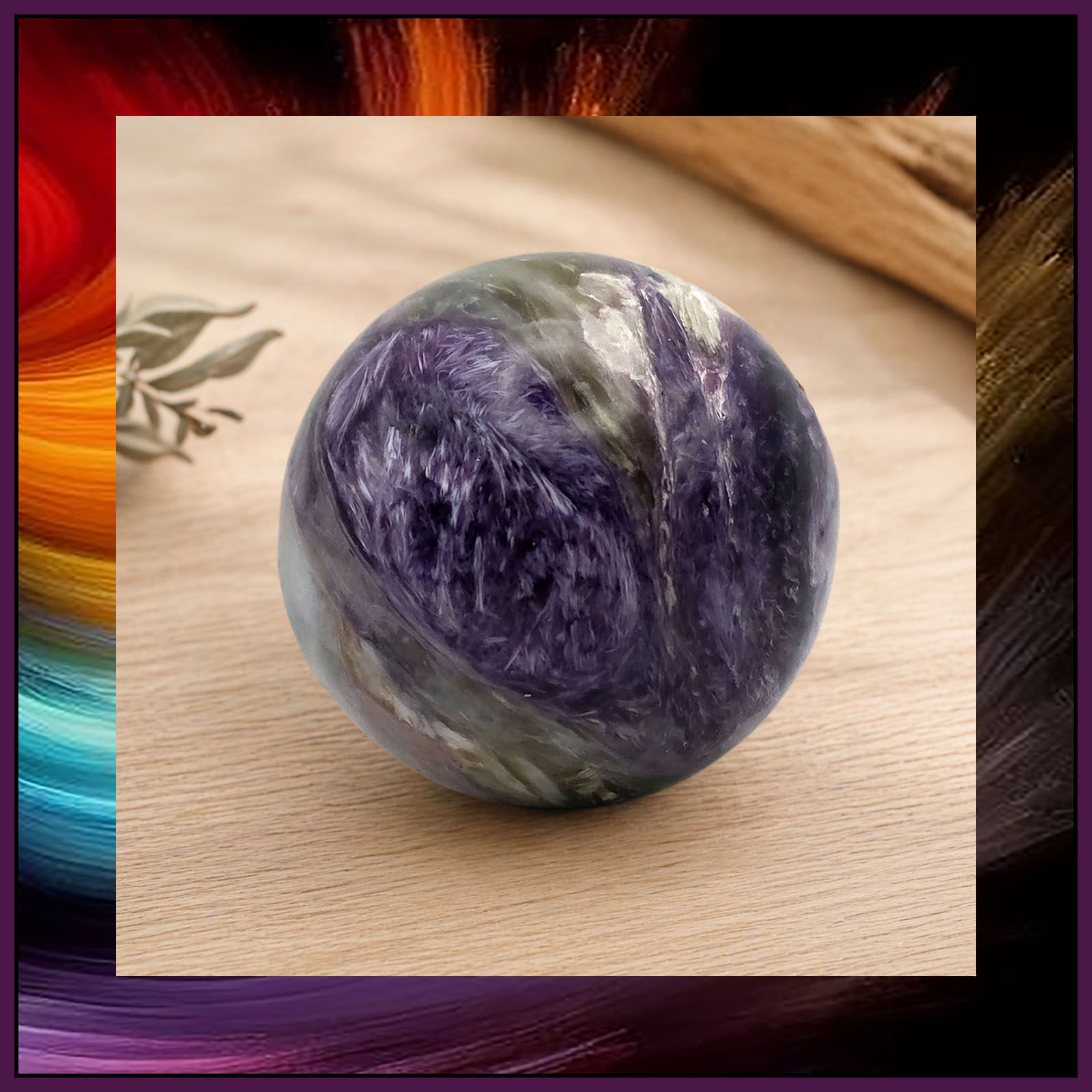Charoite, Mica & Fluorite Sphere 38mm