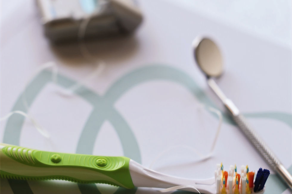 Dental mirror, floss, and toothbrush at a dental clinic in lincoln.