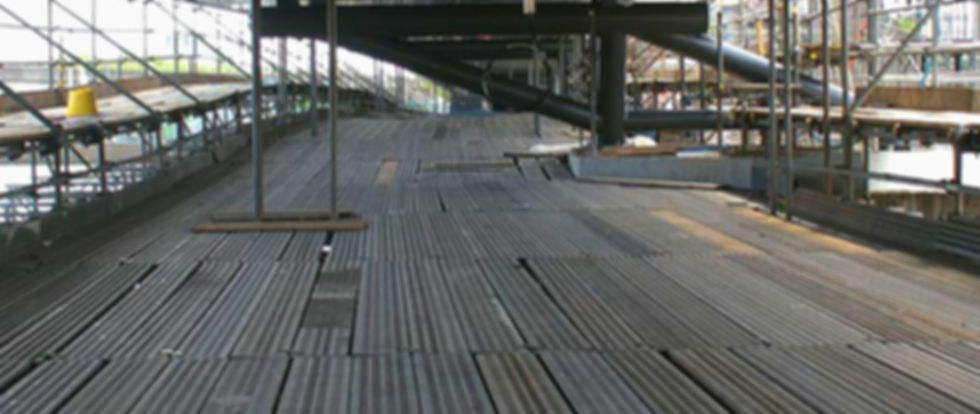Supadek composite boards used as a wide walkway on site