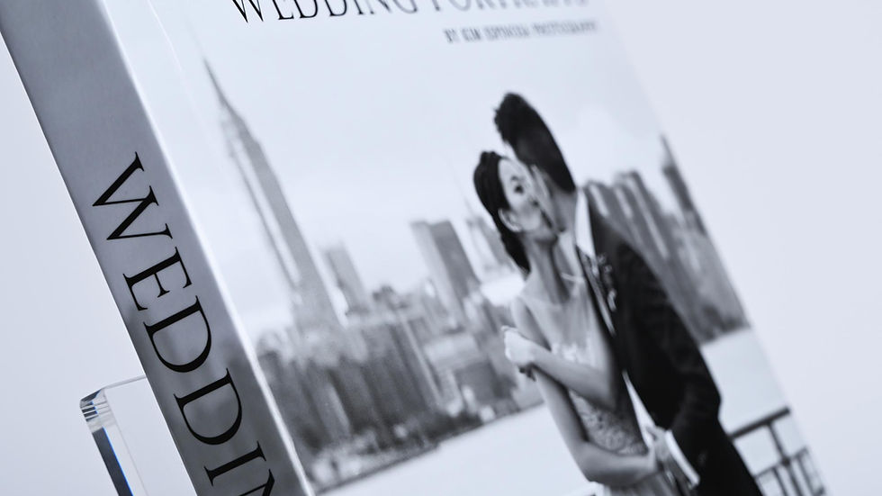 Closeup photo of a wedding photo album
