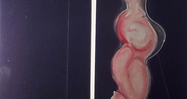 Tableau femme nue à taille humaine à l'huile et pastel