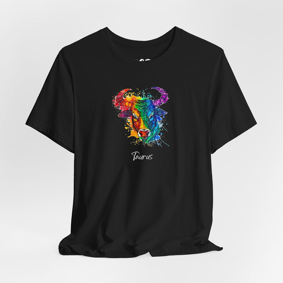 Thumbnail: Taurus Zodiac Sign Unisex Tee - Black Shirt