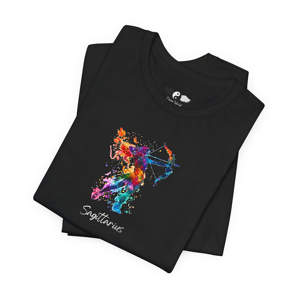 Thumbnail: Sagittarius Zodiac Sign Unisex Tee - Black Shirt