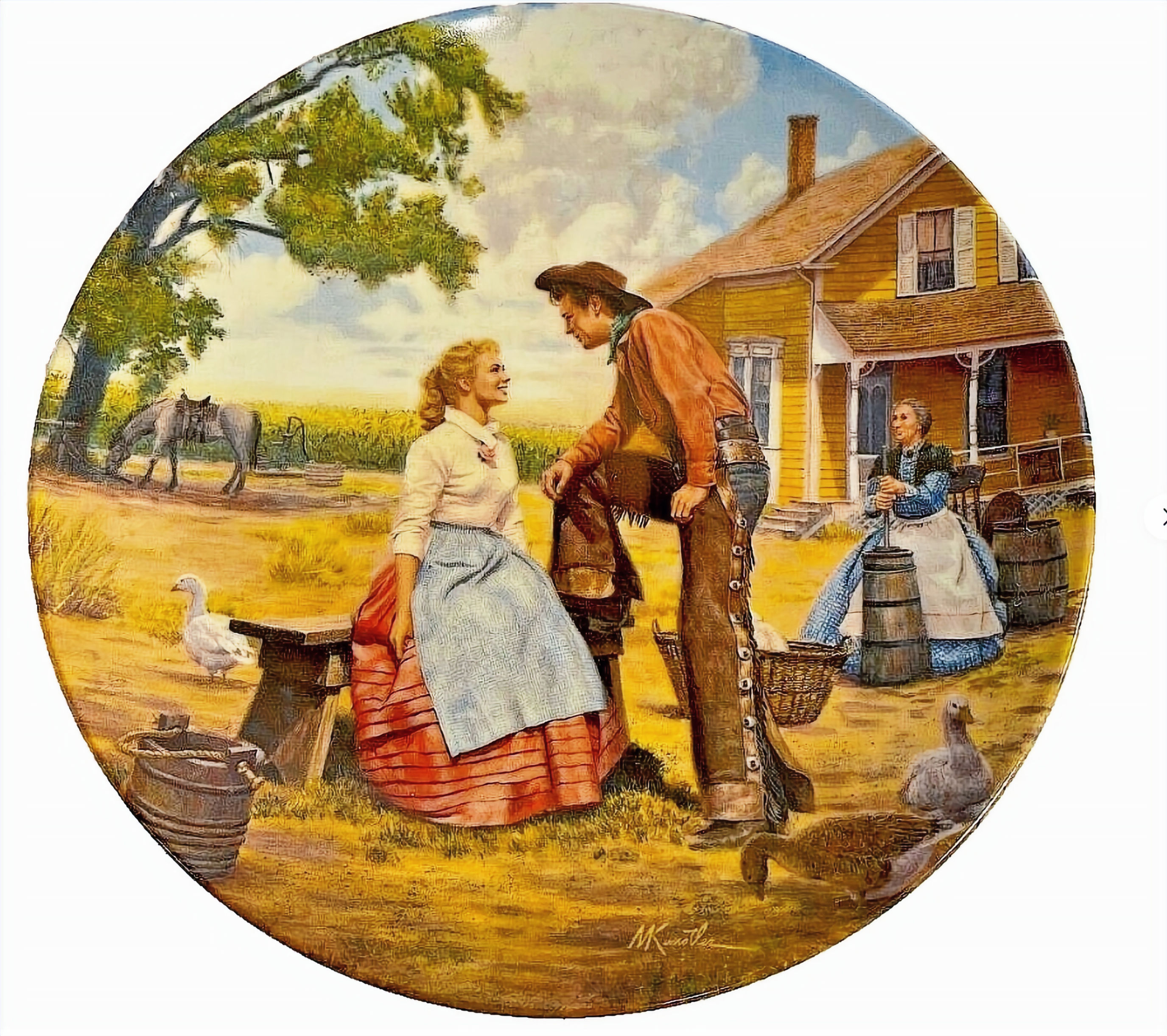 Edwin M Knowles China Collector Plate 1985 Oh What a Beautiful Mornin COA Box