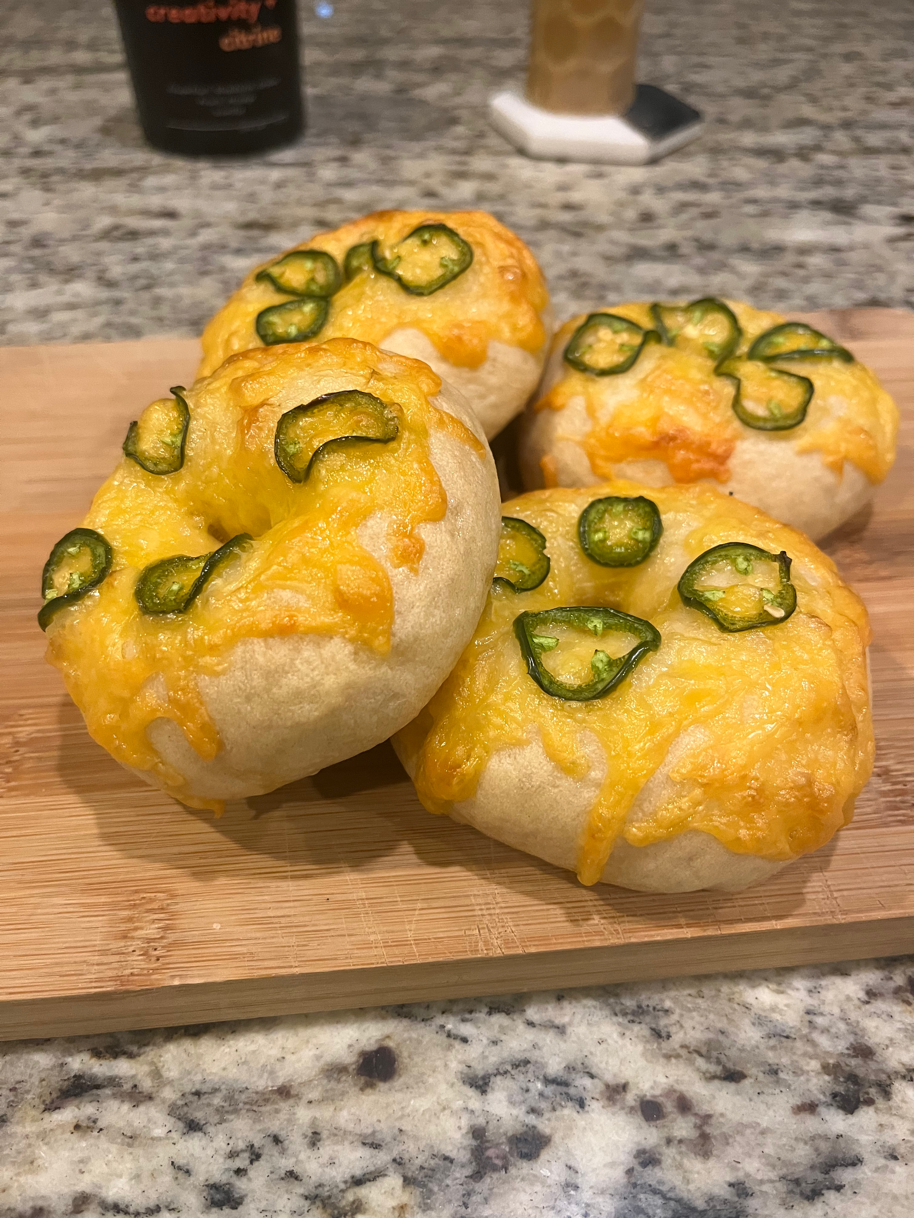 Cheddar Jalapeño Sourdough Bagel