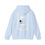 Thumbnail: Backfacing "light blue" hoodie with mystical moon tarot card design, hood laid back to showcase the intricate design clearly.