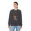 Thumbnail: "Dark Heather" crewneck sweatshirt showcasing a reindeer design with antler lights, perfect for the holidays.