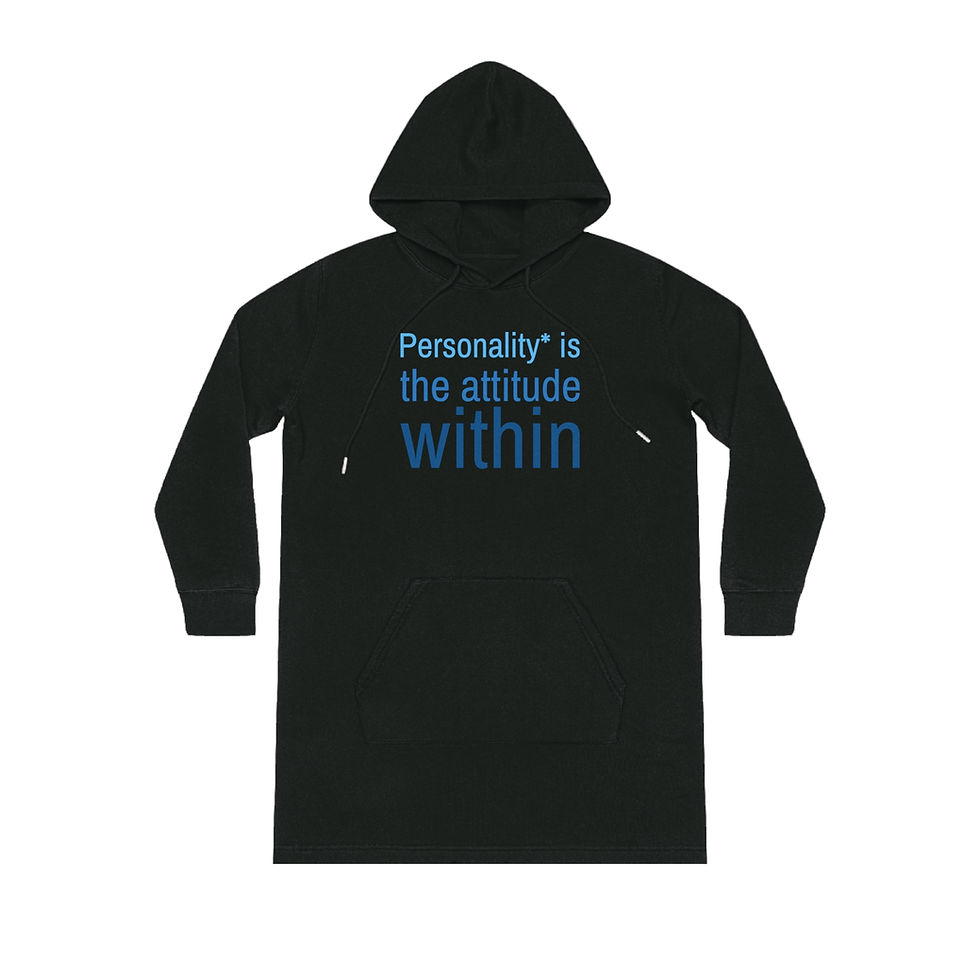 “Black” hoodie dress laid flat, showcasing the relaxed fit and bold design for effortless style.