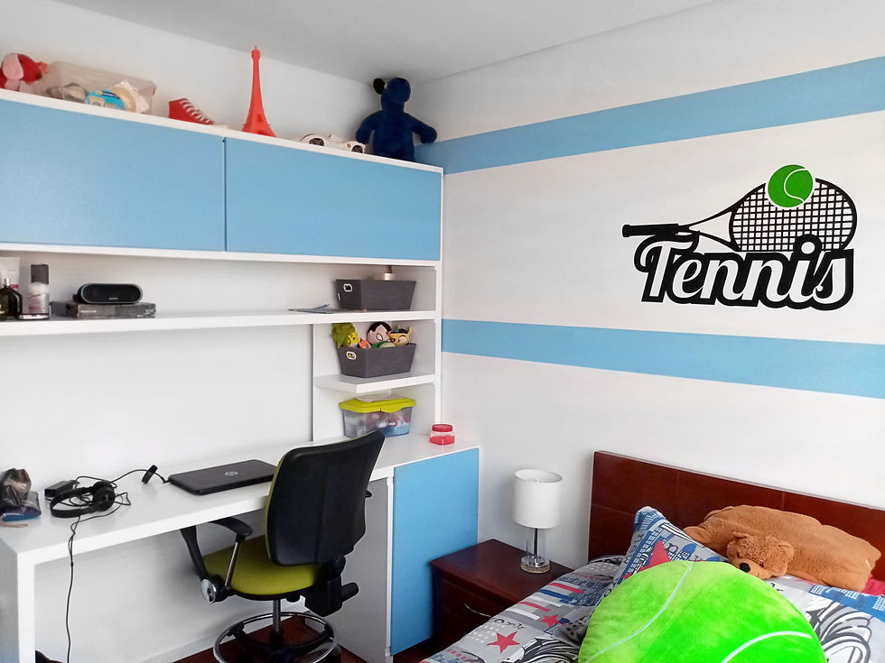 Habitación para un jovencito amante del tenis