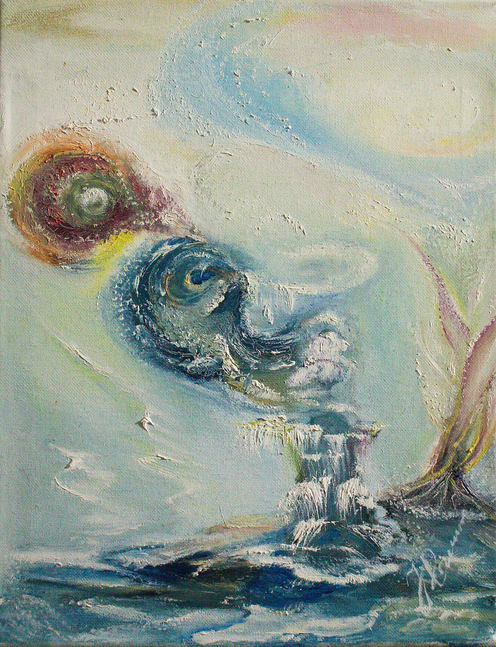 Abstract Oil Painting - Duality of the Universe by Natalia O. Croson 2016