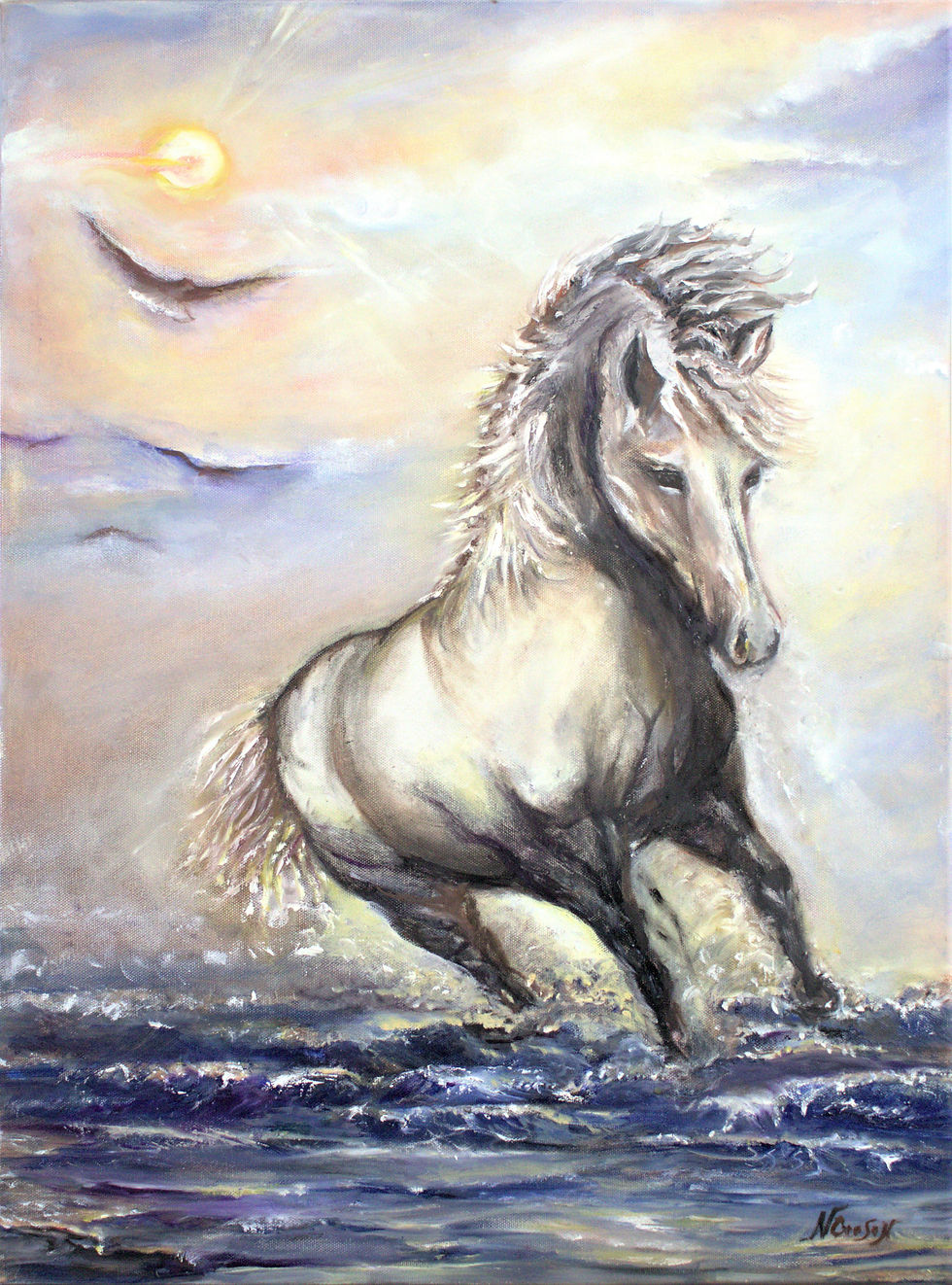 Oil Painting - Horseplay by Natalia O. Croson 2021