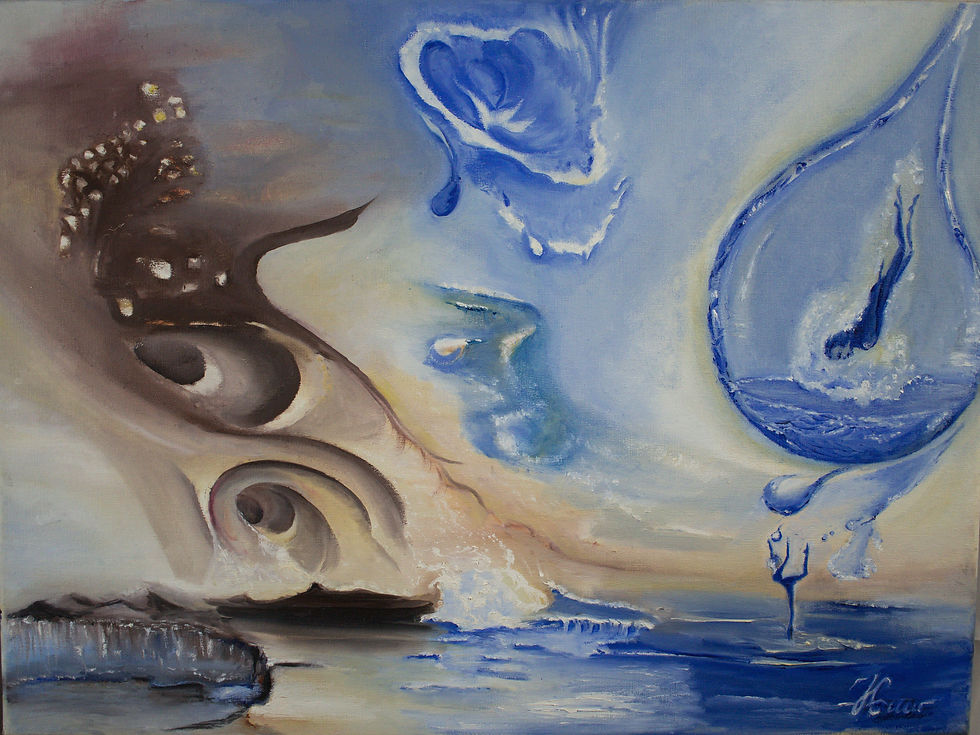 Abstractionism Original Painting - Drop Of Patience by Natalia O. Croson