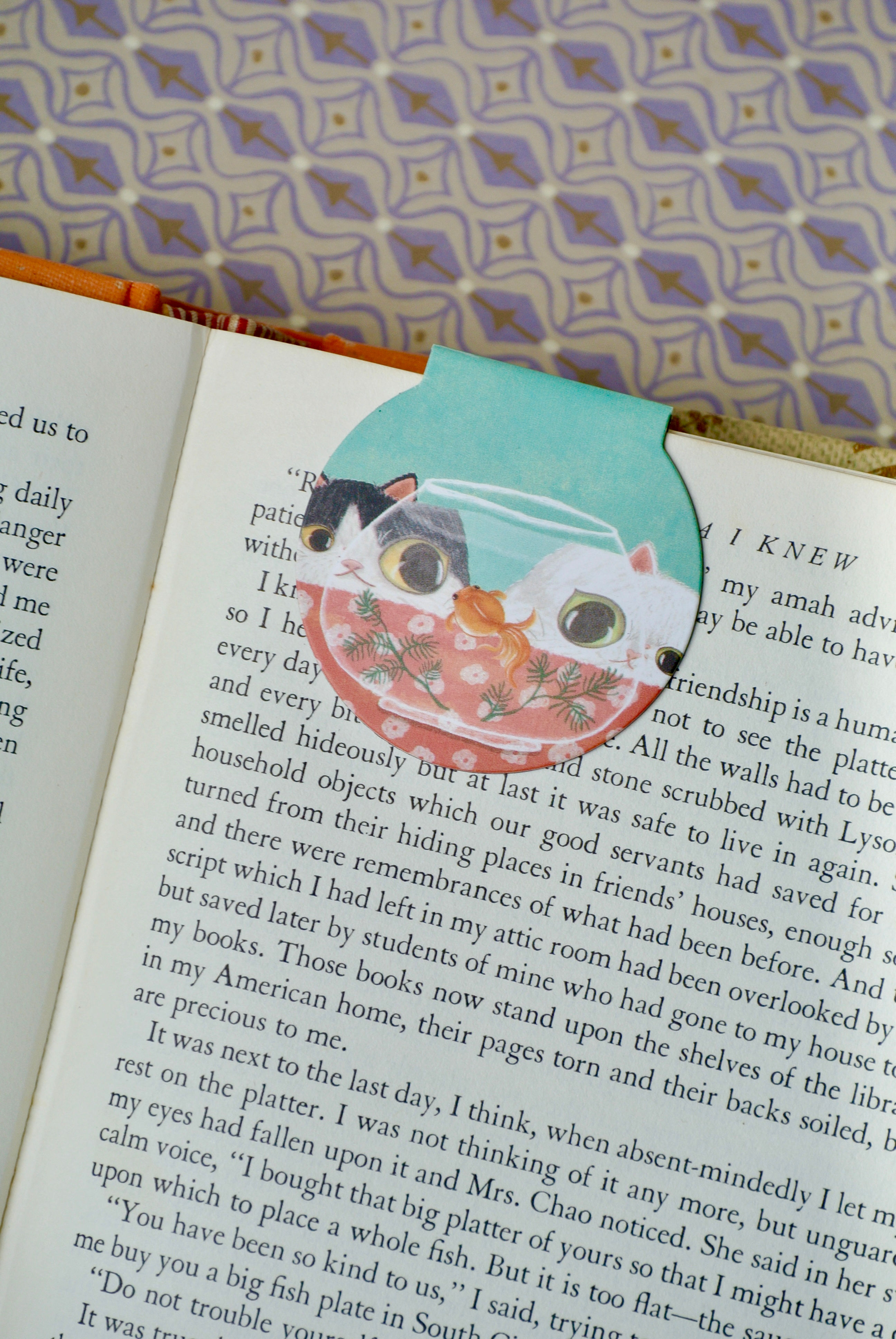 Magnetic Bookmark: Cats and Goldfish