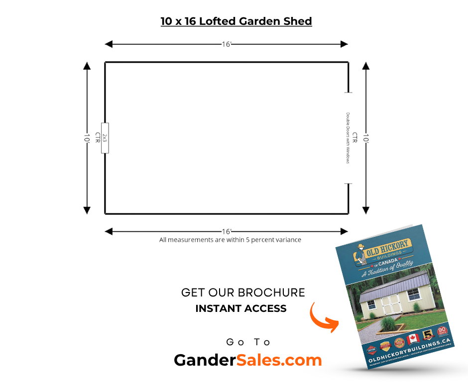 Thumbnail: Prebuilt Lofted Garden Shed 10 x 16 $9,225