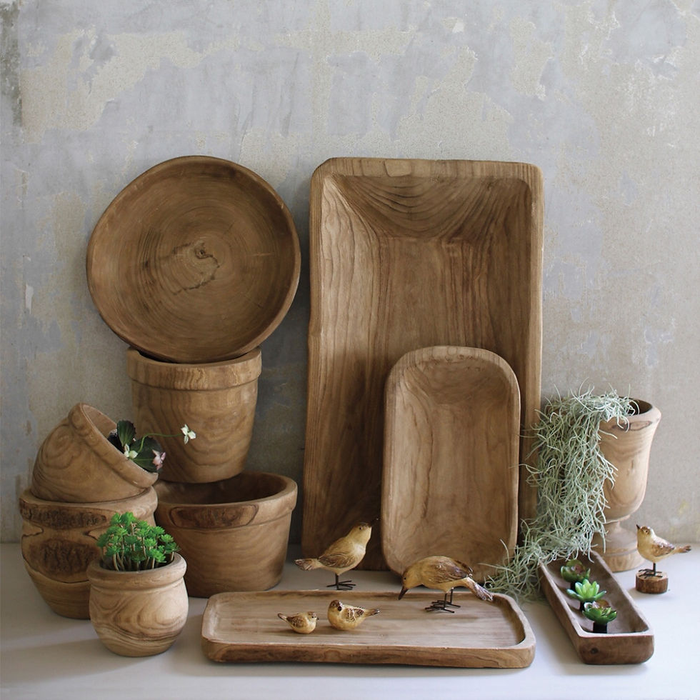 サムネイル： carving wood pot -S-