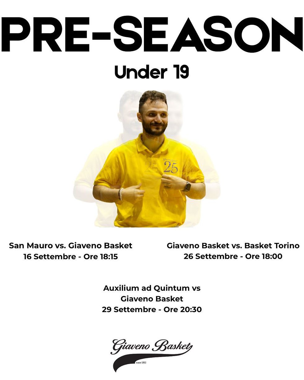 Iniziano oggi le amichevoli pre-stagionali per la nostra Under 19 che sarà impegnata stasera in trasferta a San Mauro.